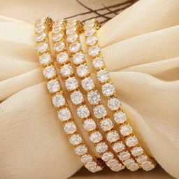T4 JEWELS White American Diamond Bangles-image-94