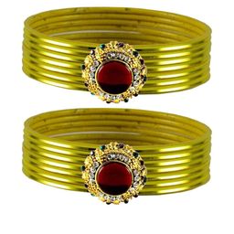 Vidhya Kangan Multi-Coloured Brass Bangles-image-77