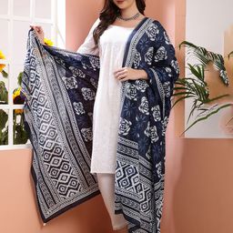 Bunkraft Woven Design Block Print Dupatta-1
