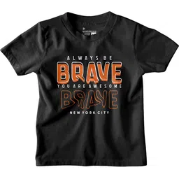 BonOrganik Boys Typography Printed Round Neck Cotton T-shirt-37