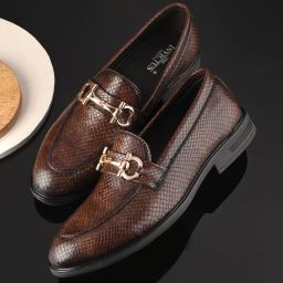 Invictus Men Brown Faux Leather Formal Slip On Loafers Slip On For Men-image-9