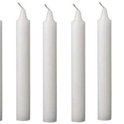 Pack of 10 Pcs 5 Inch 14mm Premium White Taper Candles, White Stick Candles, White Spell Candles, White Household Candles (Pack of 10 Pcs) (5 INCH, 14mm) (White) Candle-13