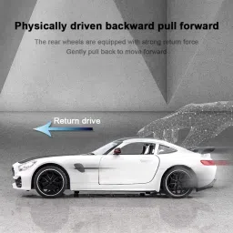 funablo Pull Back Diecast AMG GTR Vehicle Model Car Toy with Openable Doors & Light . image 3