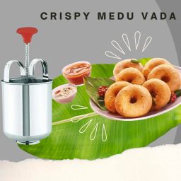 Stainless Steel Medu Vada Maker with Easy Press Handle Vada Maker-image-4