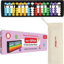 15 Rods/Digits Soroban plastic Abacus with colorful beads, Kids Maths learing Tool-2