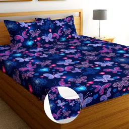 244 TC Cotton Double Printed Fitted (Elastic) Bedsheet-23