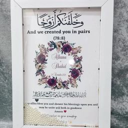 Personalized Engraved Valentine's day Frame for Wife | Photo on Wood 12 inch Wedding Thumb Print-image-55