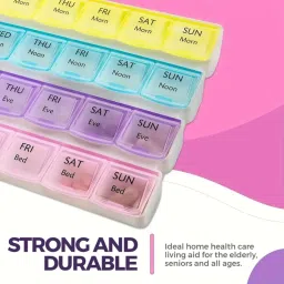 Balson Rechageable Digital Blood Pressure Monitor + Weekly Pill Organizer with 4 Color-Coded Compartments for Elderly I Bp Monitor image 3