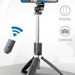 POZUB Photography Stand Holder Selfie Stick Tripod +Removable Bluetooth Remote Shutter Tripod, Monopod, Monopod Kit, Tripod Kit-2