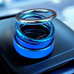Solar Powered Rotatin Blue colour Perfume Car Air Freshener Aroma Oil-image-92