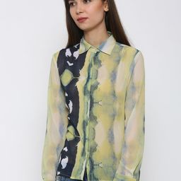 Park Avenue Women Yellow Printed Casual Shirt-picture-35