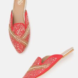 House of Pataudi Women Ethnic Embellished Mules-image-63
