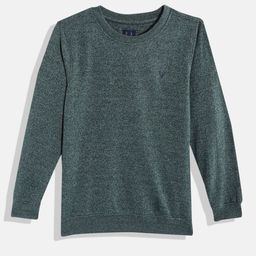 Allen Solly Junior Boys Green Solid Sweatshirt-image-76