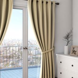 SWAYAM Beige Single Blackout Door Curtain-image-18