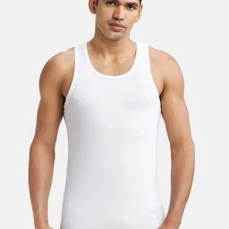 Jockey Men White Cotton Rib Gym Vests - 8820-0301-image-76