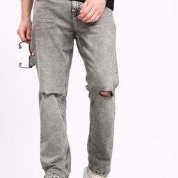 Aeropostale Men Relaxed Fit Mid-Rise Slash Knee Light Fade Stretchable Jeans-image-83