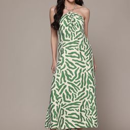MANGO Print Halter Neck Sheath Maxi Dress-image-17