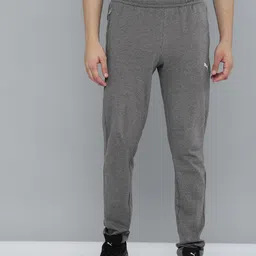 Puma Men Charcoal Grey Regular fit  Zippered Knitted Jersey Sweat Pants-image-52
