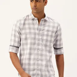 Integriti Pure Cotton Slim Fit Gingham Checks Casual Shirt-image-30