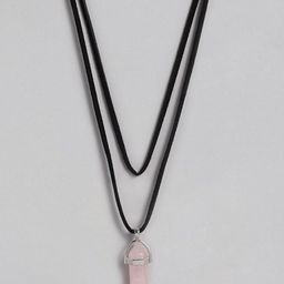 EL REGALO Pink & Black Quartz Bullet Multi-Layered Necklace-image-70