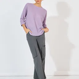 Styli Women Self Design Round Neck Oversized T-shirt-picture-52