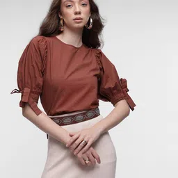 French Connection Pure Cotton Tie-Up Detail Top-image-74
