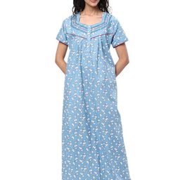 KOVIRA Women Printed Pure Cotton Maxi Everyday Nightdress-image-85