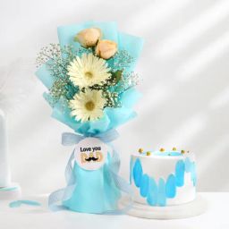 Father's Day Blooming Cake Extravaganza Arrangement-image-85