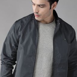Roadster Men Navy Blue Solid Lightweight Jacket-picture-13