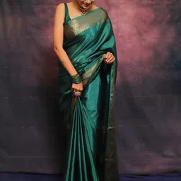Sita Green Silk Blend Woven Design Sarees-picture-36
