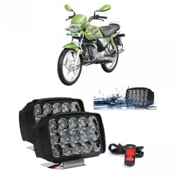 Cartronics 15  LED Fog Light With On/Off Switch  for Hero HF Deluxe Eco White(Set of 2 Pcs)-44