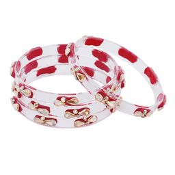ZULKA Set Of 4 Glass Crystal Stone-Studded Bangles image 4