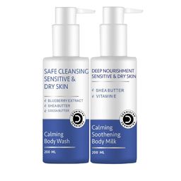 DERMISTRY Calming Body Wash  With Calming Soothening Body Milk - 200 ml Each-5