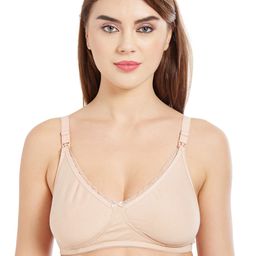 Inner Sense Beige Solid Non-Wired Non Padded Maternity Sustainable Bra-35