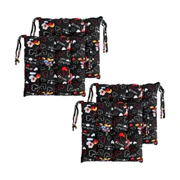 YK 4-Pcs Black & Red Disney Printed Square Chair Pads-image-67