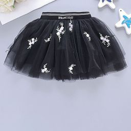 LULU & SKY Girls Embroidered Tulle Mini Skirt-image-99