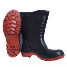 Metro Falcon Safety Gumboot Without Steel Toe Soft PVC Rubber With Fabric Lining Black and Red UK 10, SG-007 (Pack of 3 Pair)-image-84