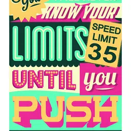 Inephos Green & Pink Typography Printed Wall Poster-57
