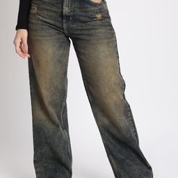 Bene Kleed Women Relaxed Fit High-Rise Low Distress Heavy Fade Jeans-picture-16