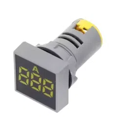 JIGO 22.5 mm Square Shape LED Indicator With Ammeter in Amber Color, JG-AD22.5 A (Pack of 10)-20