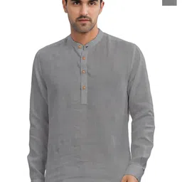 univibe Selection Of 2 Mandarin Collar Pure Cotton Straight Kurtas-image-17