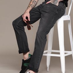WROGN Men Straight Fit Light Fade Stretchable Jeans-image-19