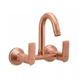 CERA Sink Mixer Wall Mounted With 150 mm Long Swivel Spout Connecting Legs And Wall Flanges 150 mm Rose Gold, F1005502AC-image-16