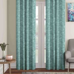 Aura Sea Green Set of 2 Long Door Curtain-image-2