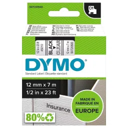 DYMO 12mm x 7m Black Print on Clear Tape Self-Adhesive Labels for Label Printer, ‎S0720500-image-20