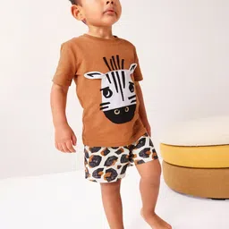 Xsole Boys Printed Round Neck T-shirt With Shorts-picture-31