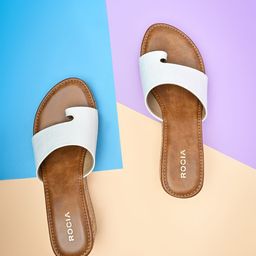 Rocia White & Brown Wedge Heels-51