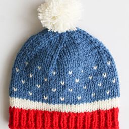 Woonie Hearts Knitted Pom Pom Detailing Handmade Woollen Cap - Blue-image-9