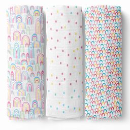Haus & Kinder Muslin Swaddle Wrap Pack of 3  - Multicolour-image-0