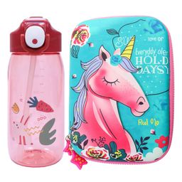 Toyshine Set of 2 Unicorn Hardtop Pencil Case with Tritan Grip Bottle Kids Large Capacity School Supply Organizer Students Stationery Girls Pen Pouch-image-49